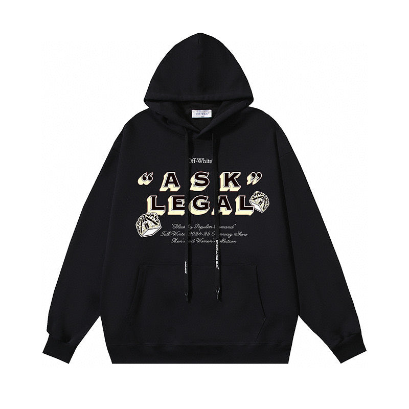 Sudadera con capucha en blanco y negro
