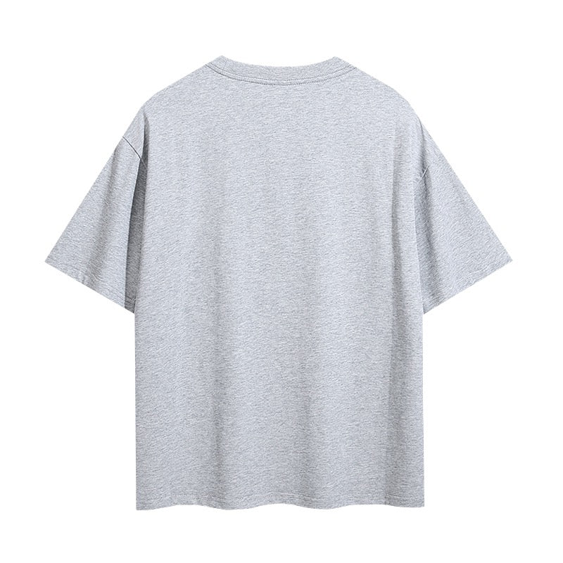Camiseta gris y azul