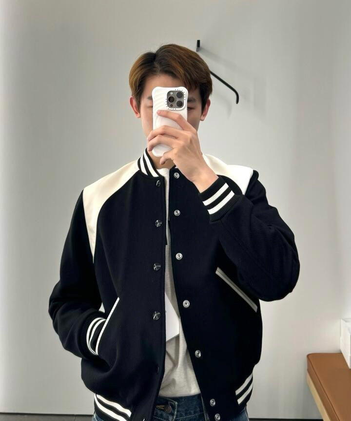 Chaqueta blanca y negra