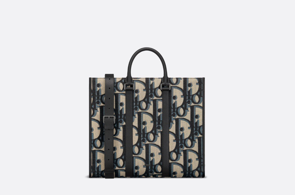 Blaue und schwarzgraue Tasche