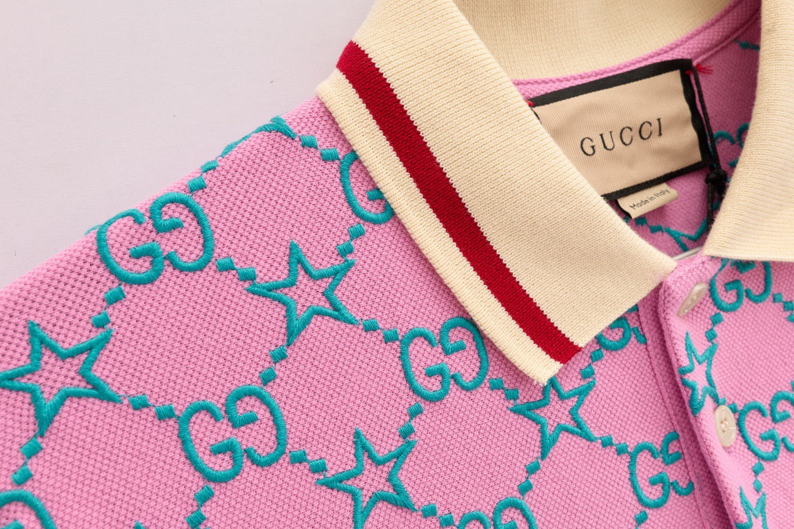 Pink and Green Polo