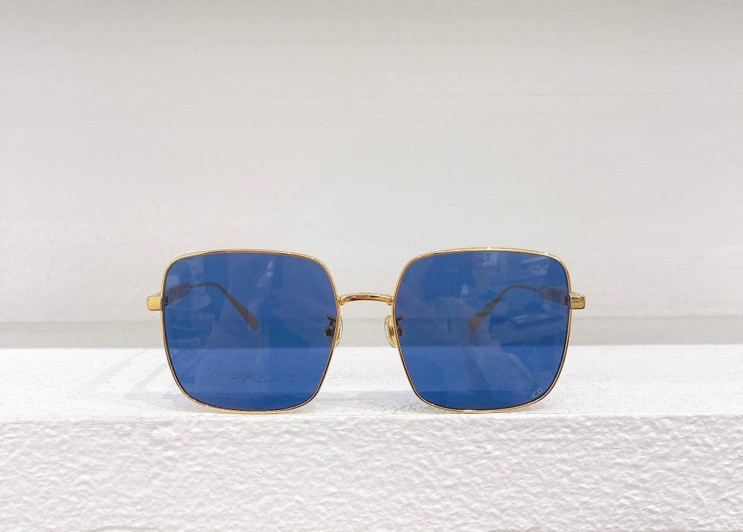 Braune und blaue Sonnenbrille