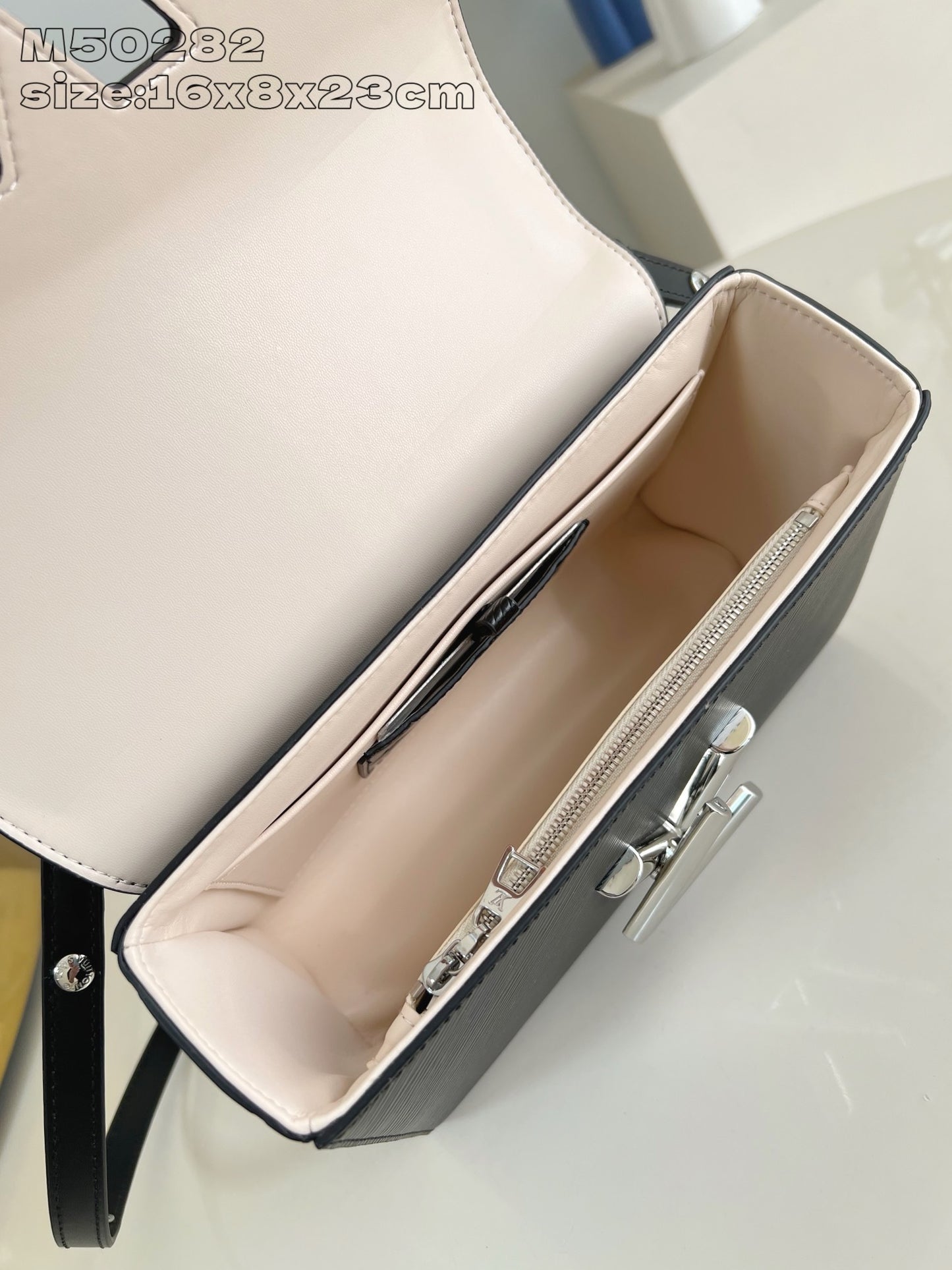 Beige and Black Bag