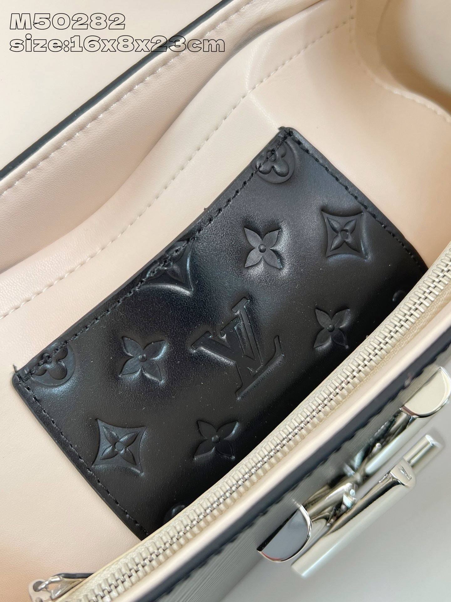 Beige and Black Bag