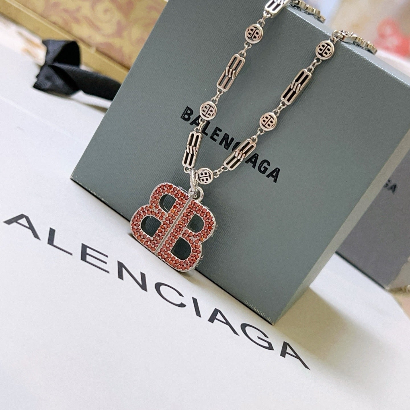 Silver Red Necklace