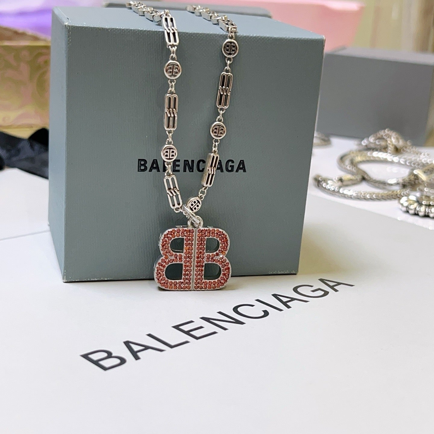 Silver Red Necklace