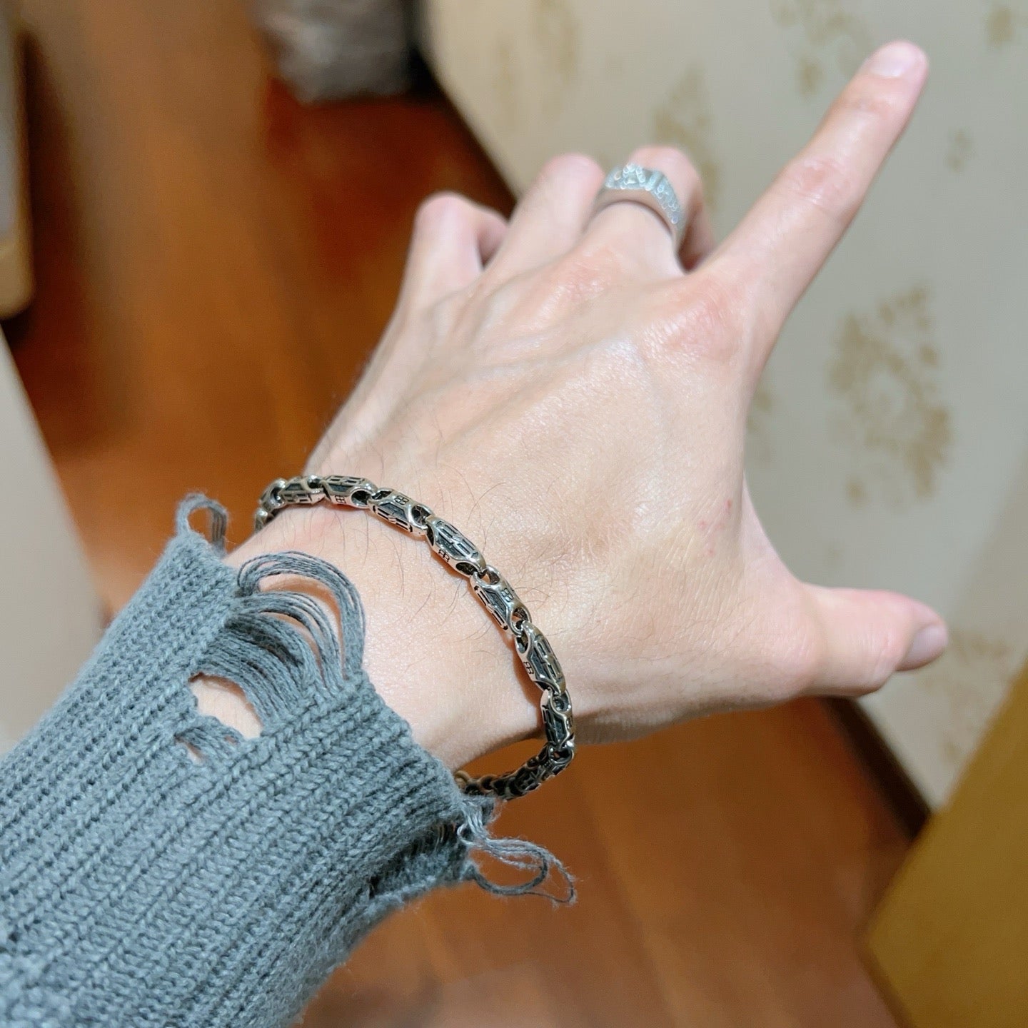Silver Black Bracelet