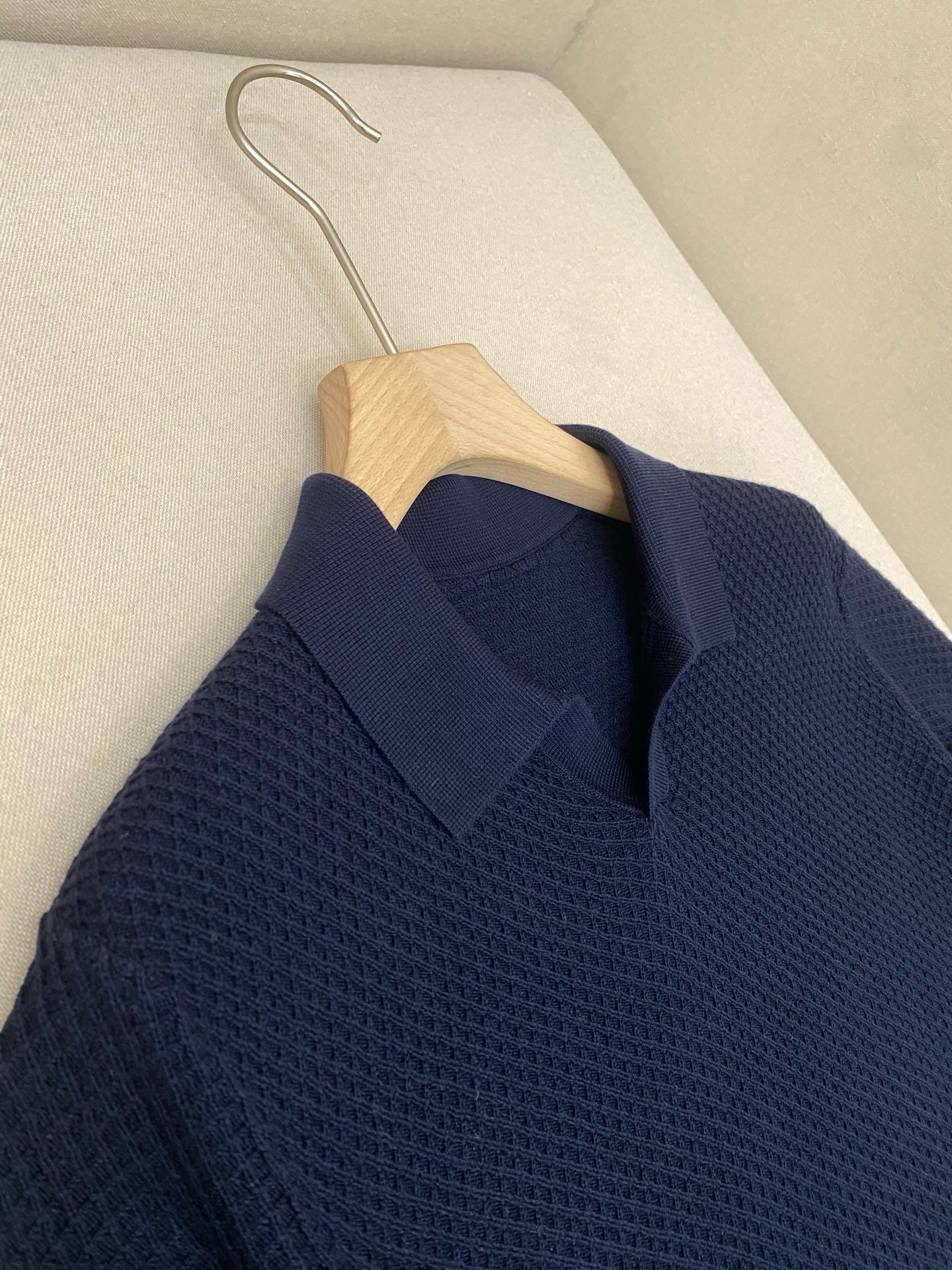 Dark Blue and White Polo