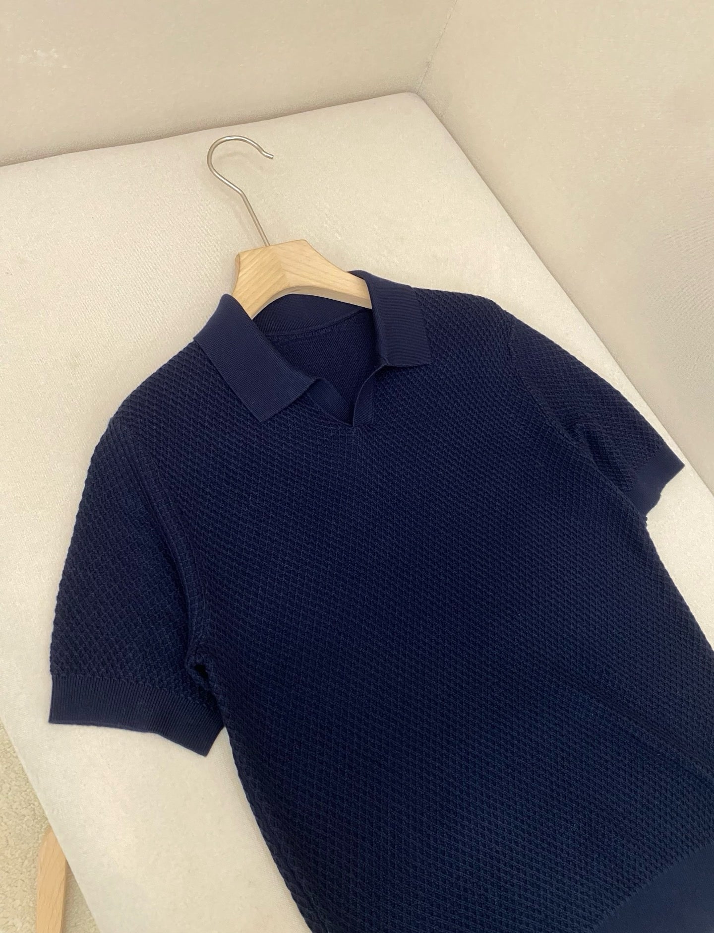 Dark Blue and White Polo
