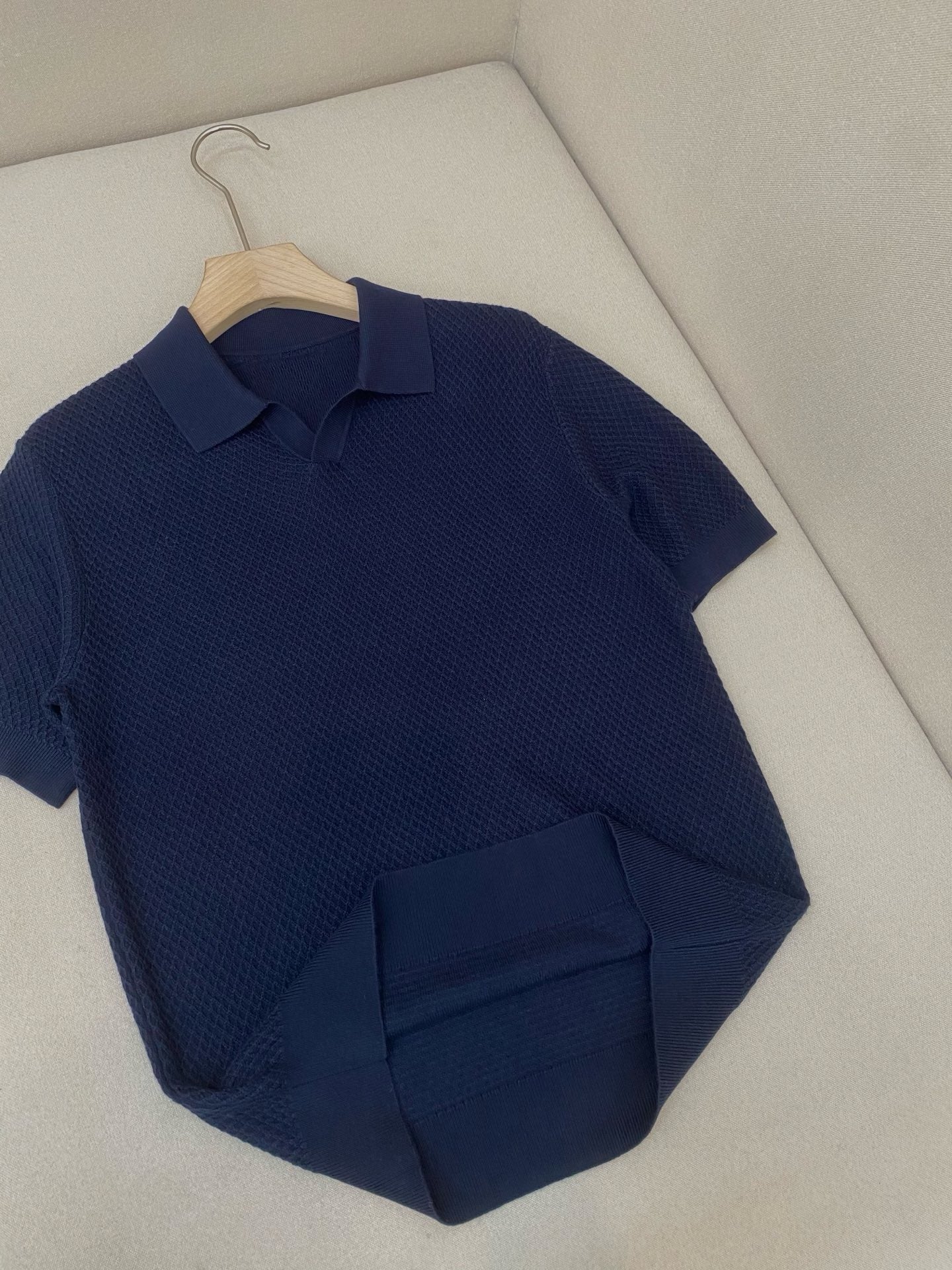 Dark Blue and White Polo