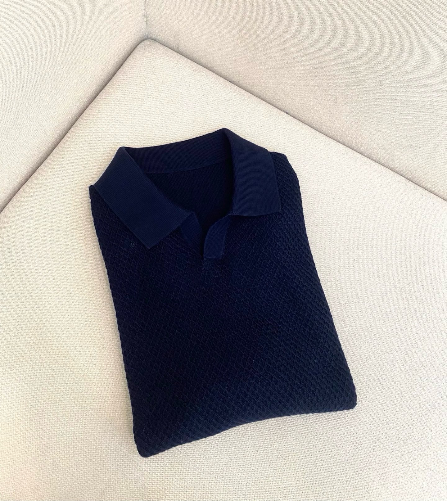 Dark Blue and White Polo