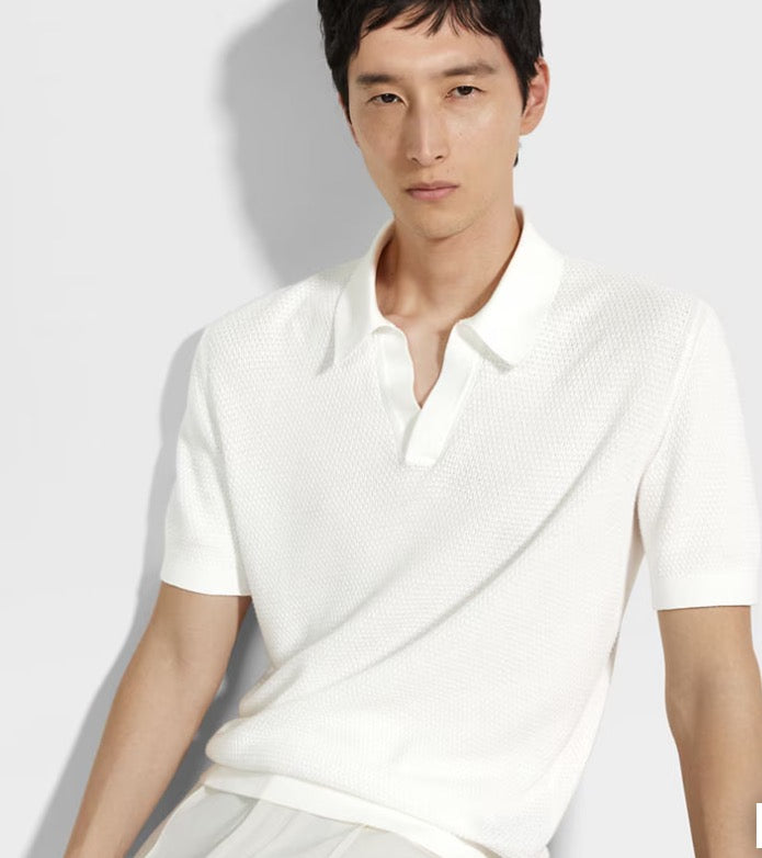 Dark Blue and White Polo