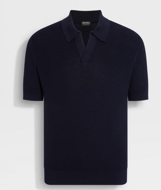 Dark Blue and White Polo