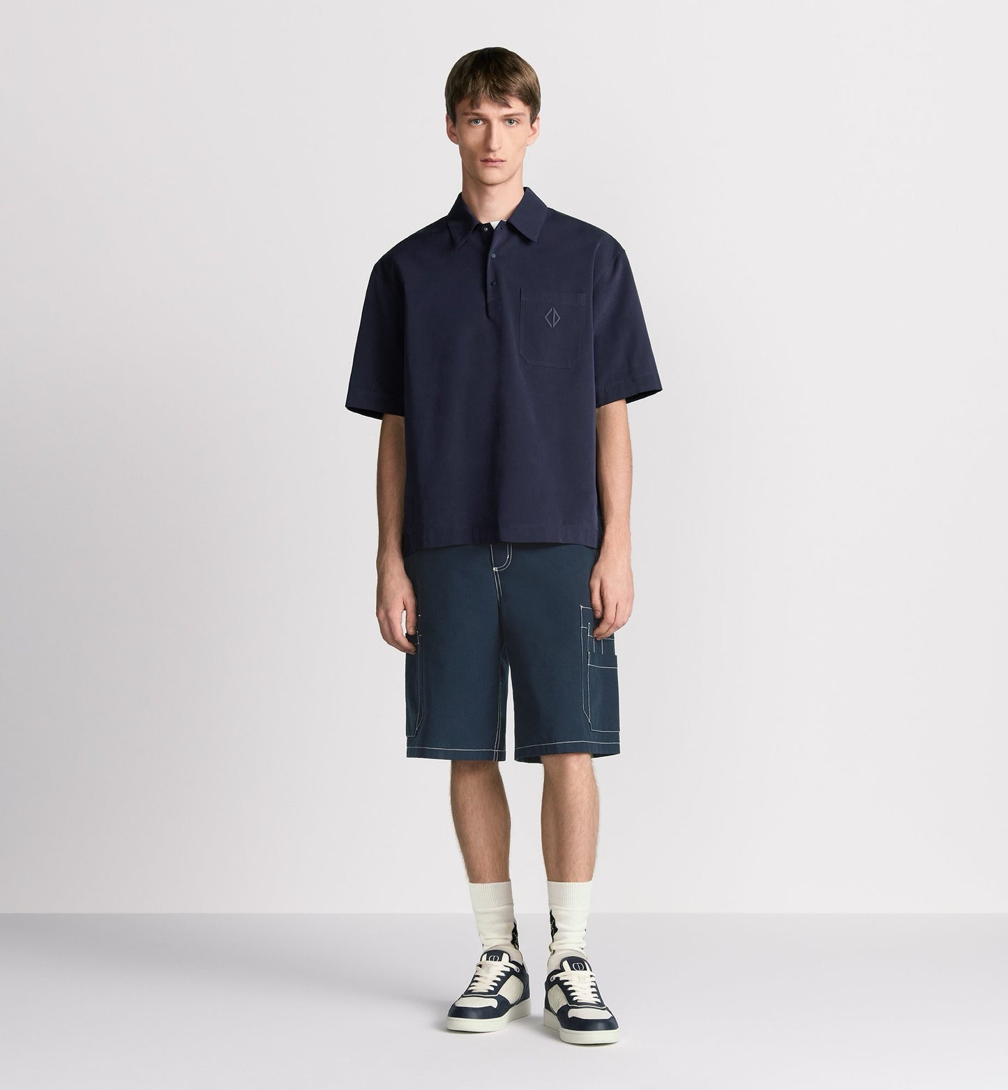 Dark Blue and White Polo