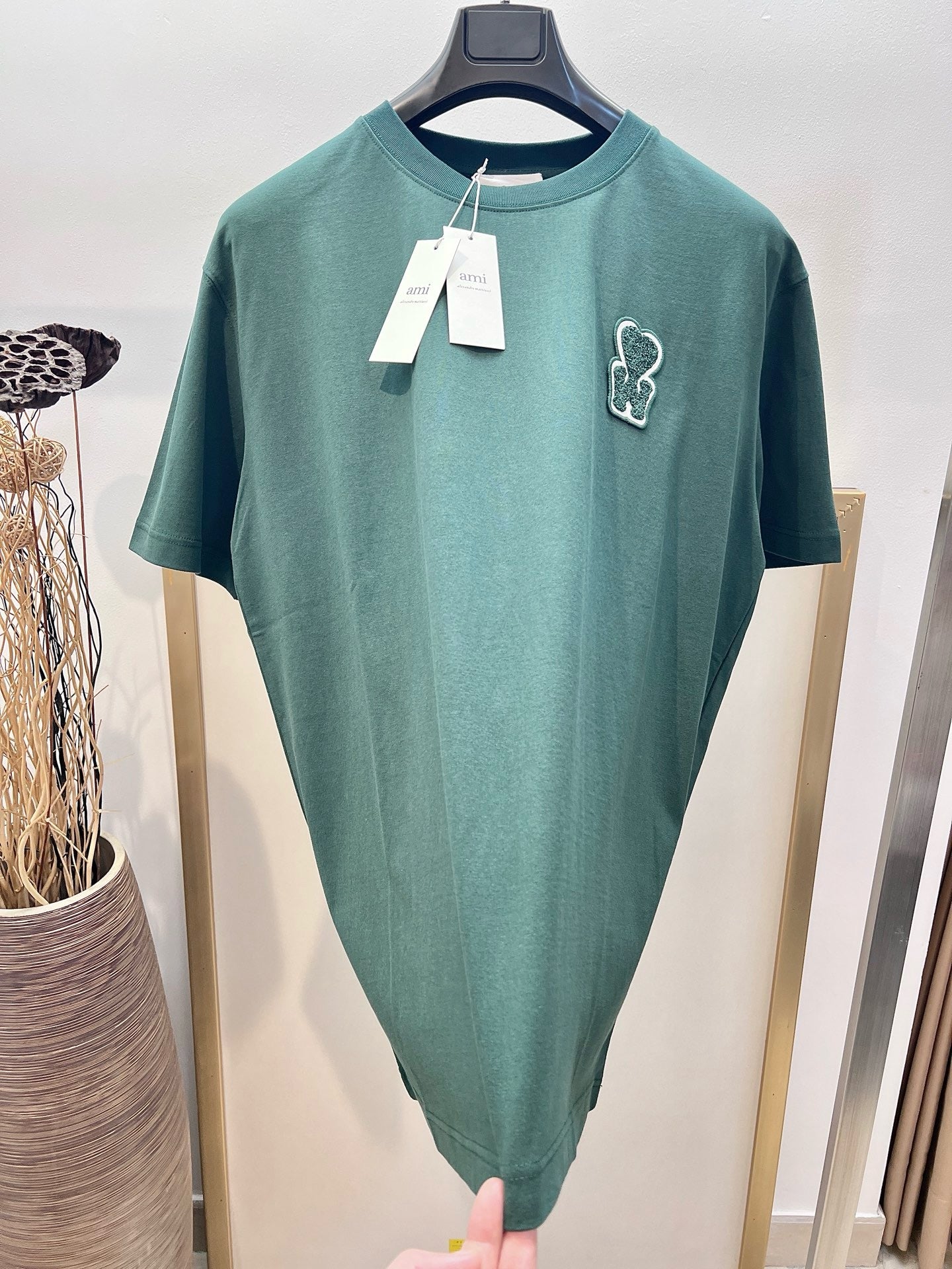 Beige and Green T-Shirt