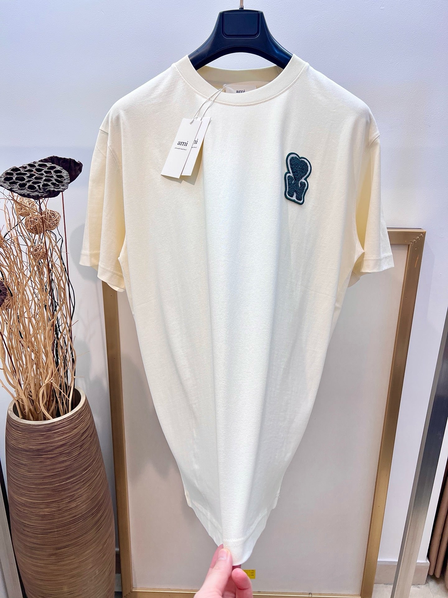 Beige and Green T-Shirt