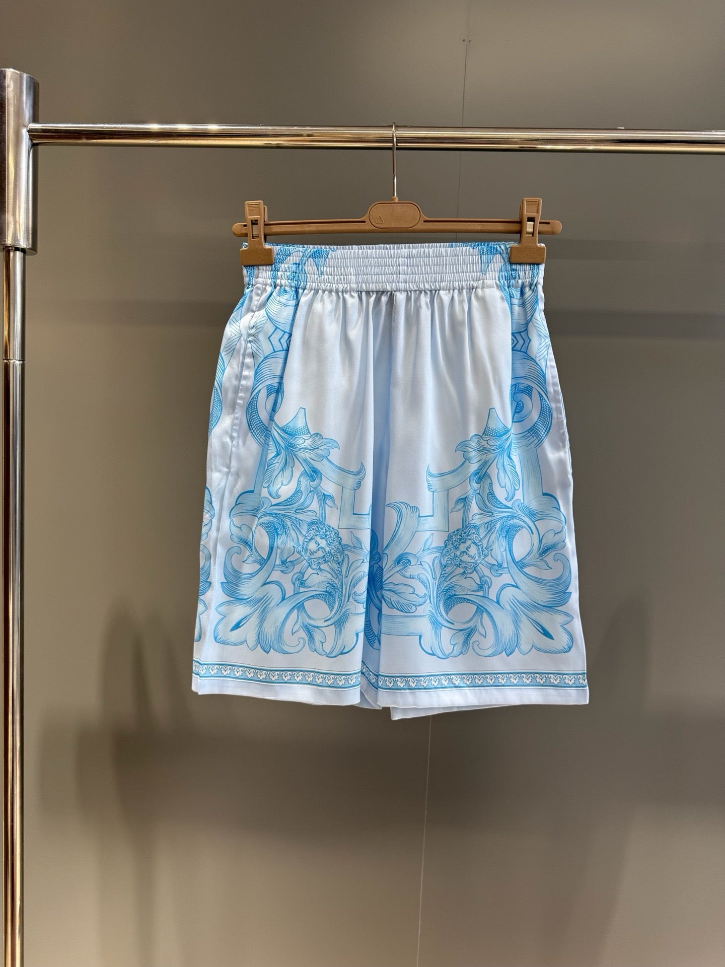 White Blue Shirt and Short Set