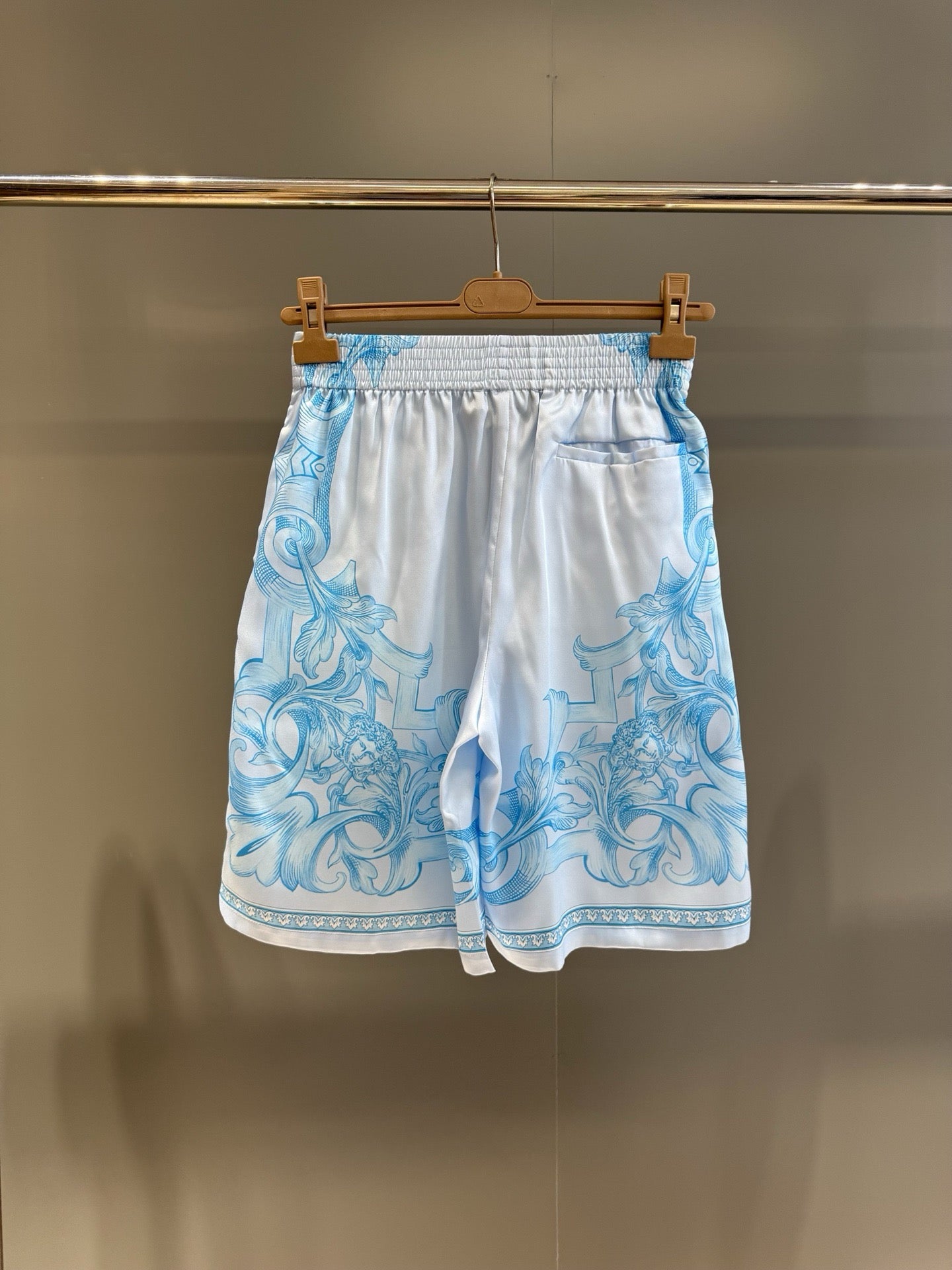 White Blue Shirt and Short Set