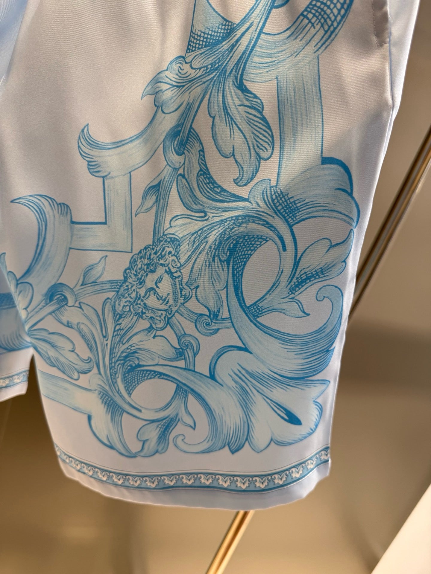 White Blue Shirt and Short Set