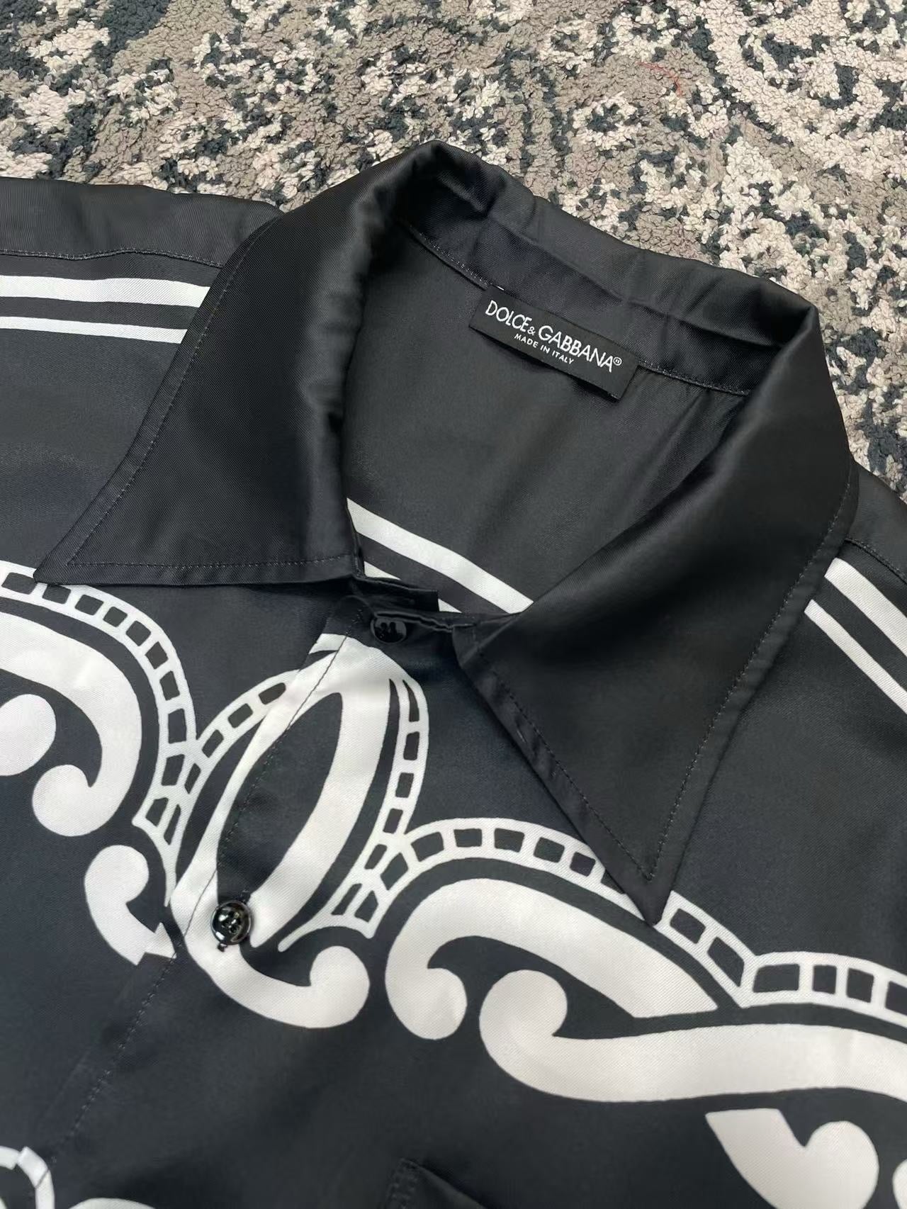 White Black Shirt and Short Set