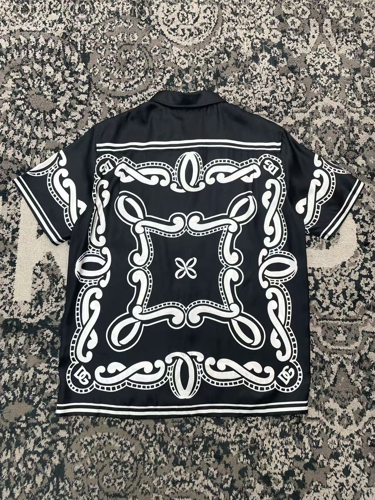 White Black Shirt and Short Set