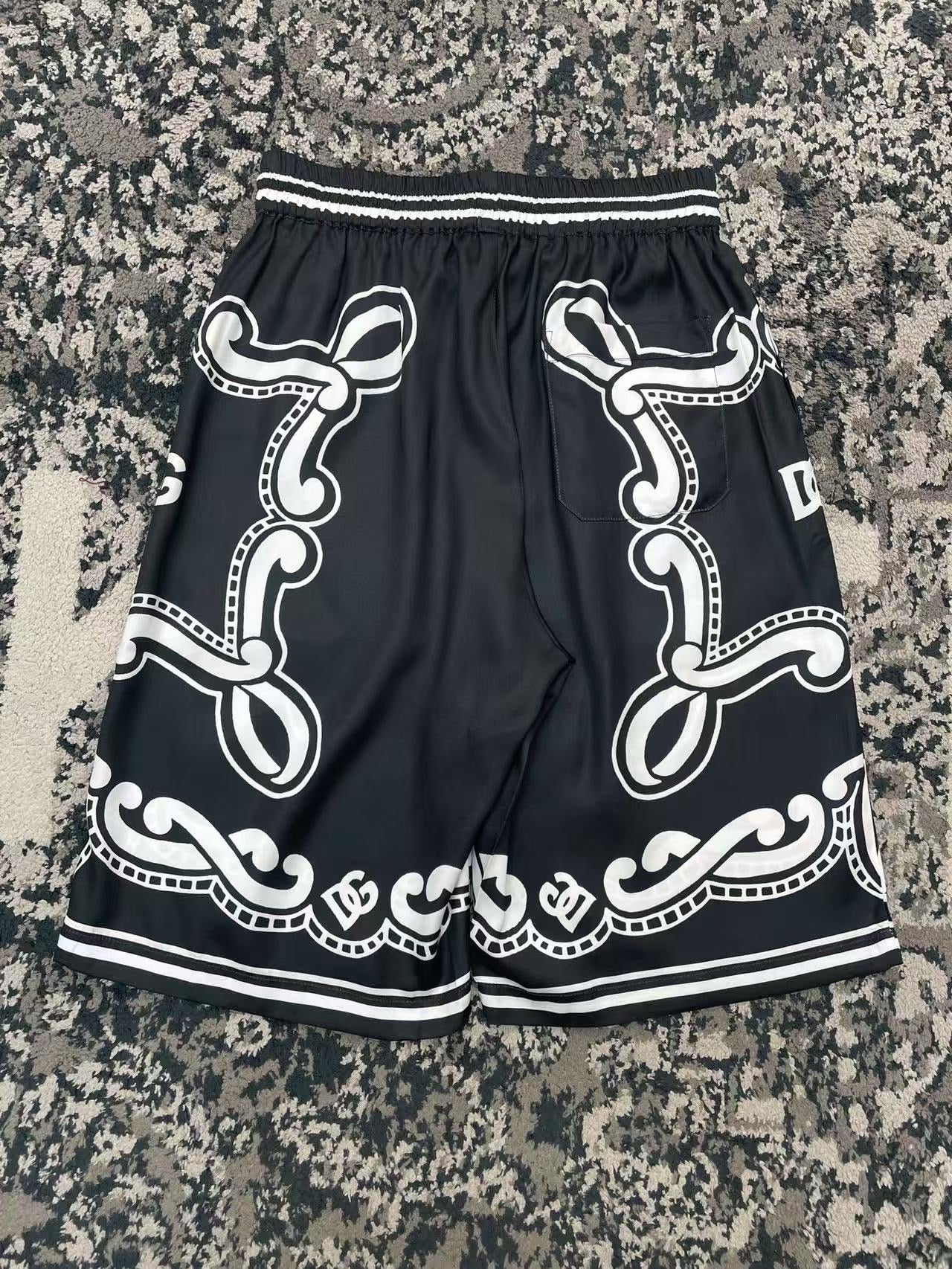 White Black Shirt and Short Set