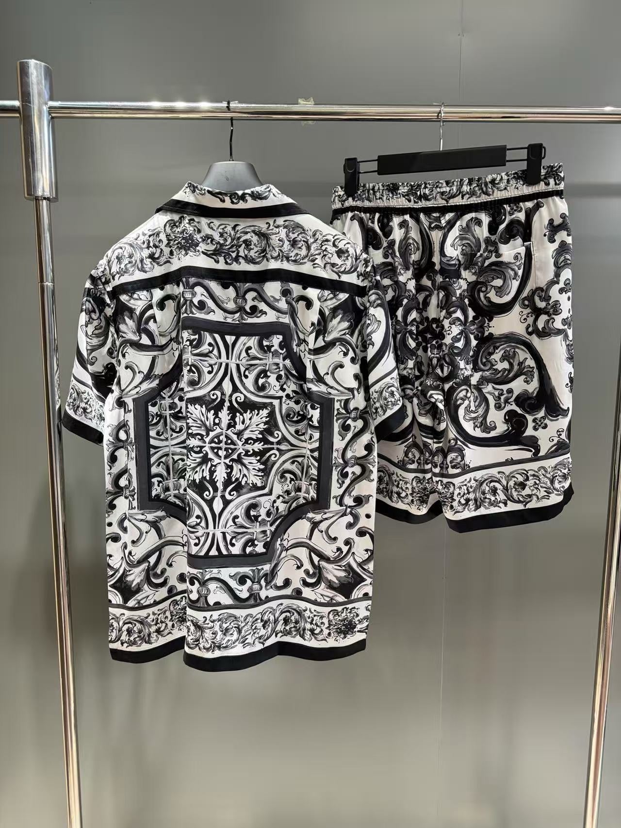 Black White Shirt and Short Set