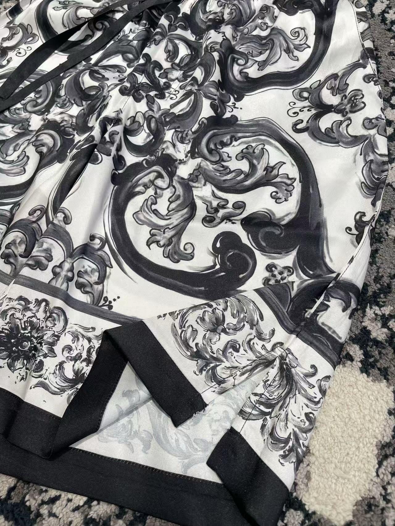 Black White Shirt and Short Set
