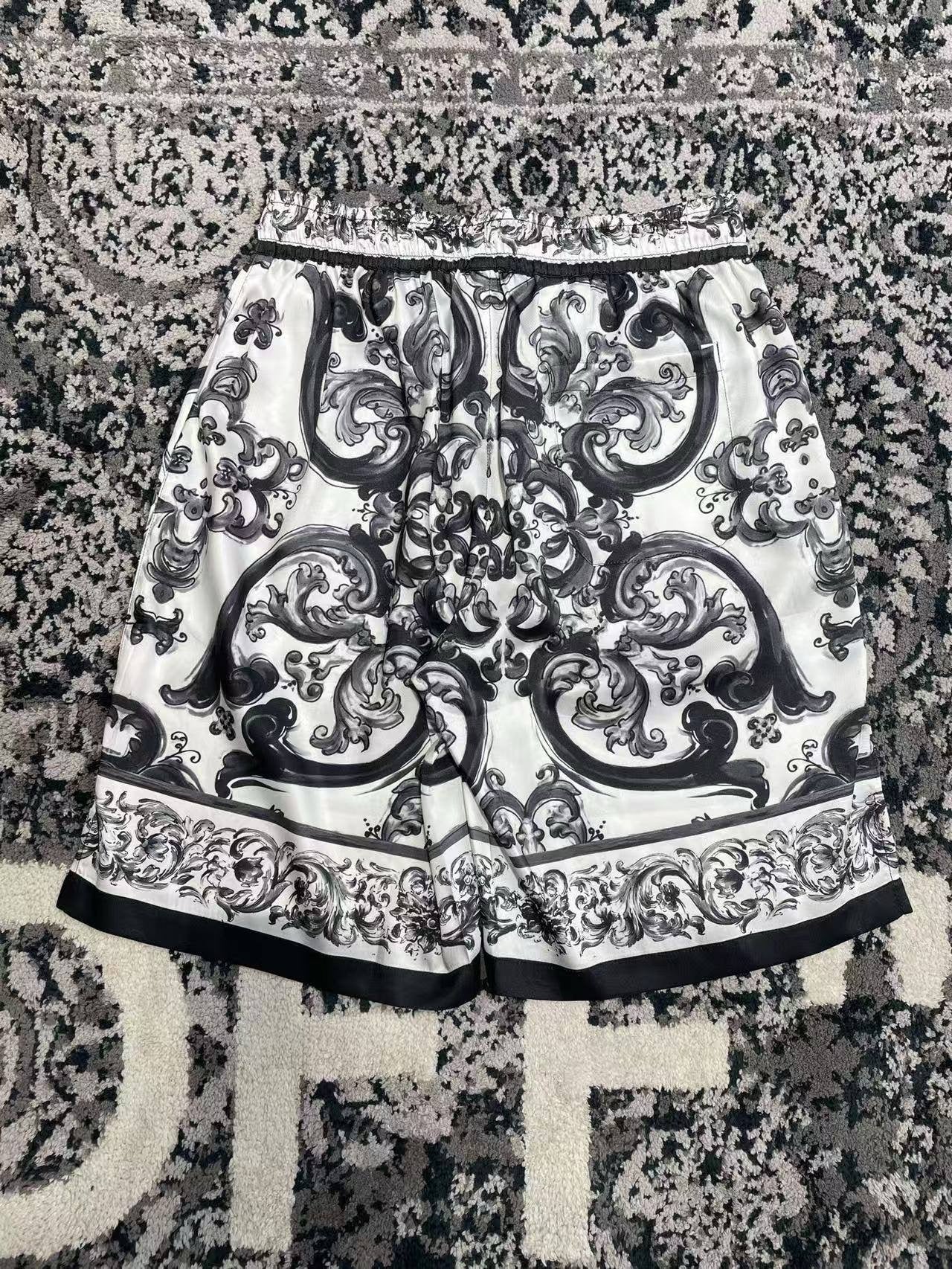 Black White Shirt and Short Set