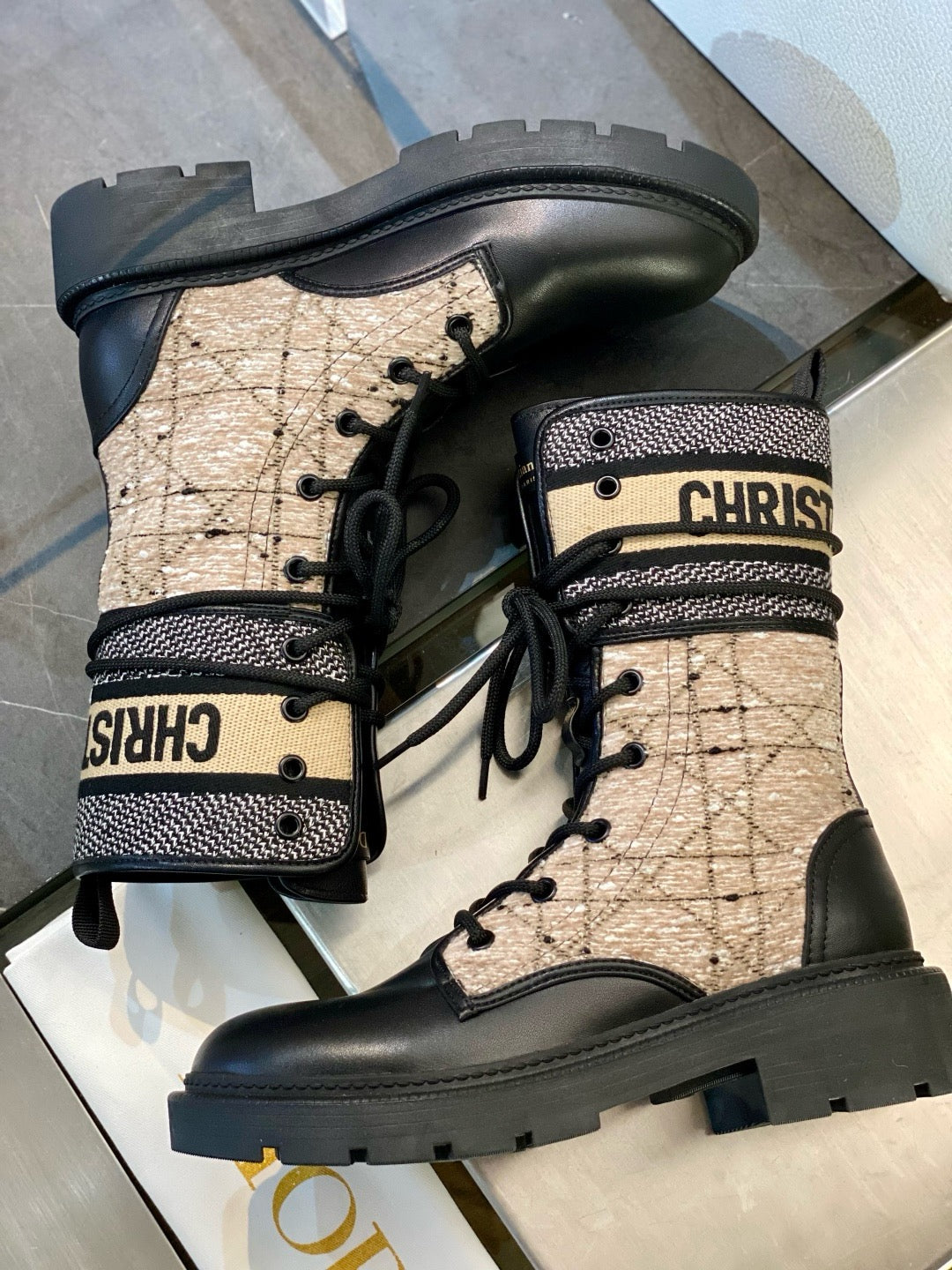 Black Beige Shoes