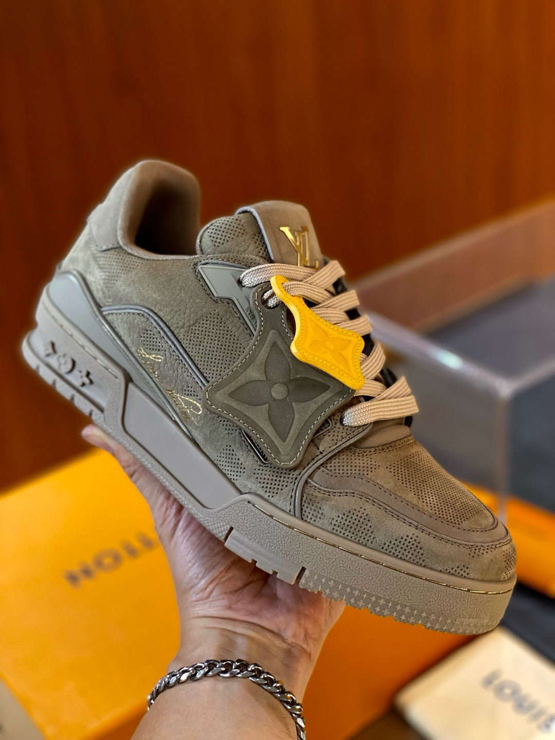 Brown and Khaki Shoes