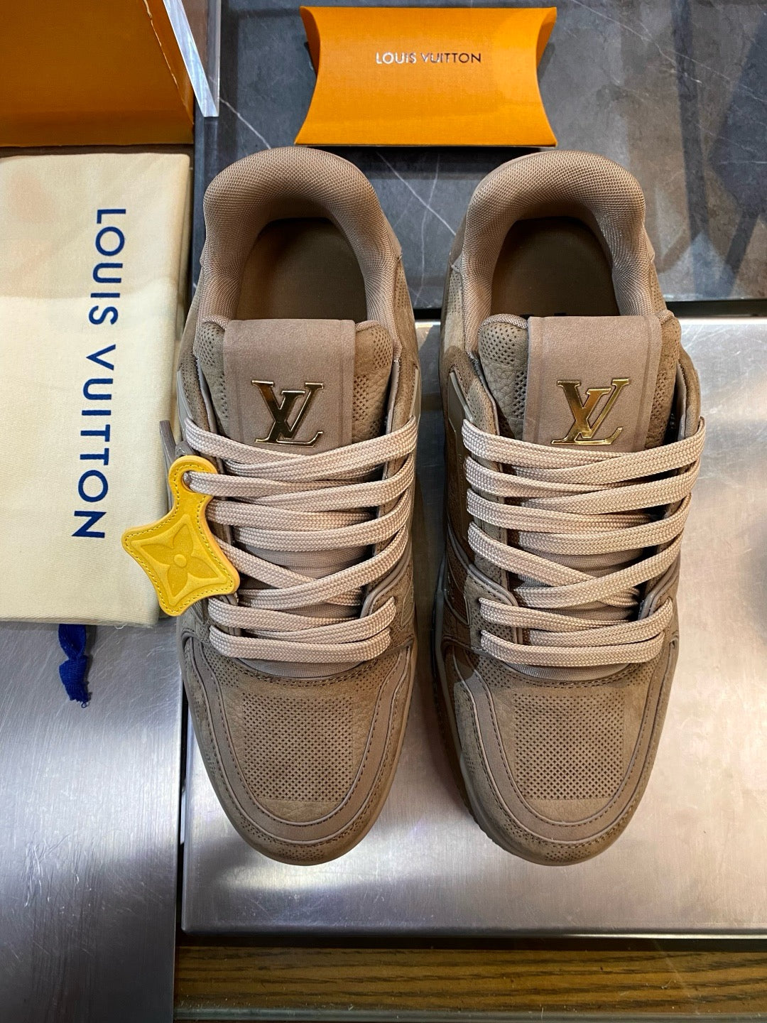 Brown and Khaki Shoes