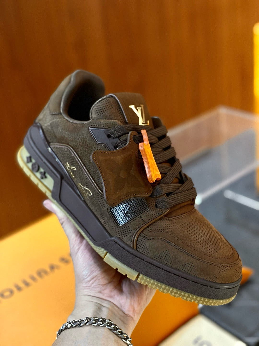 Brown and Khaki Shoes