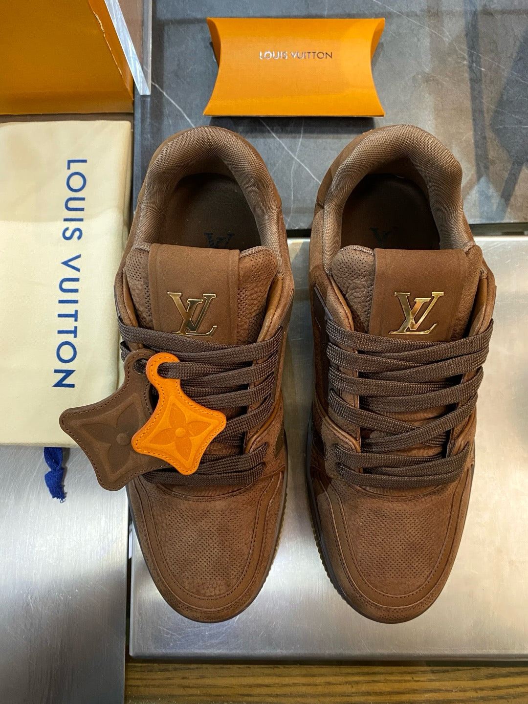 Brown and Khaki Shoes