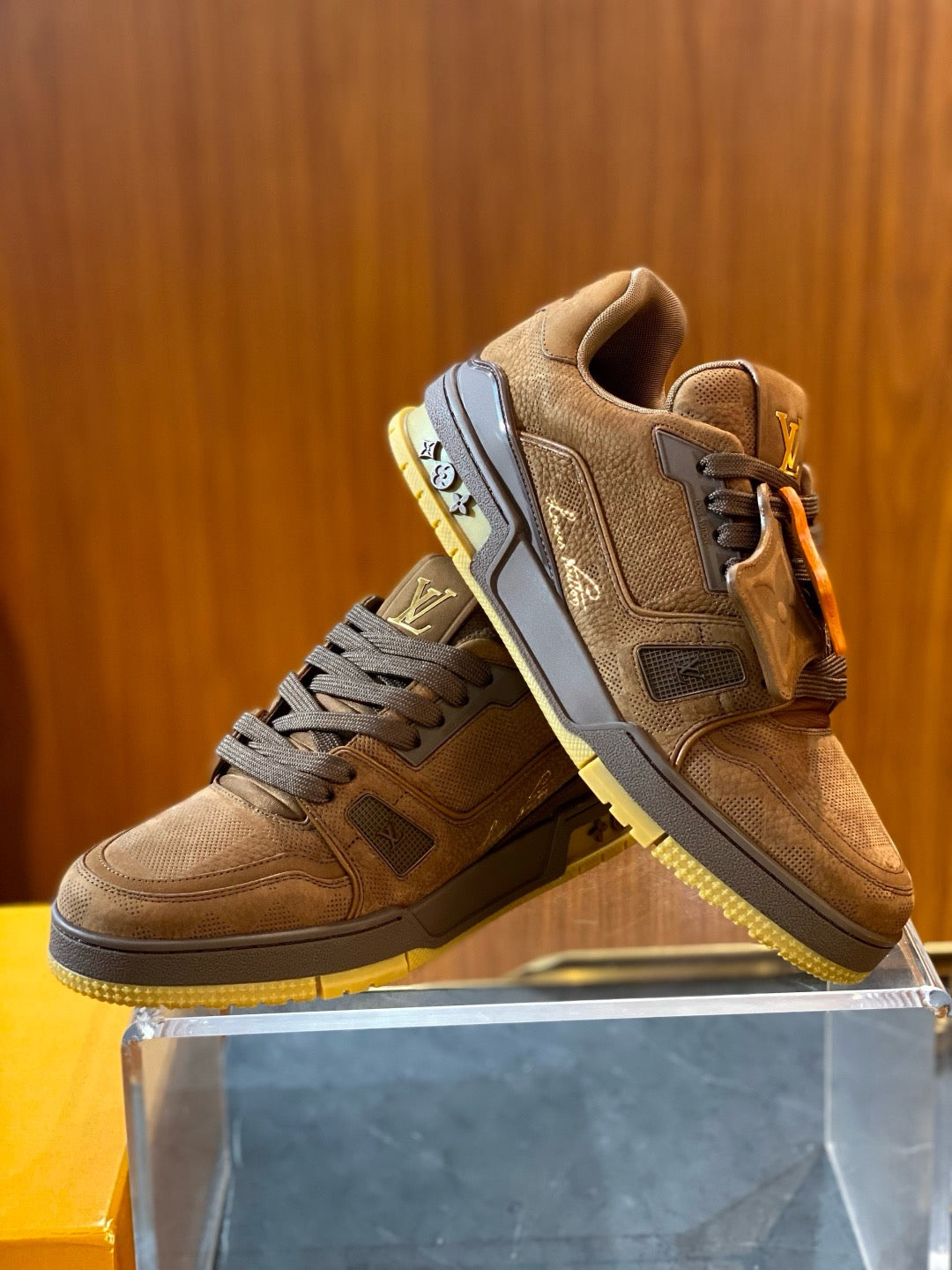 Brown and Khaki Shoes