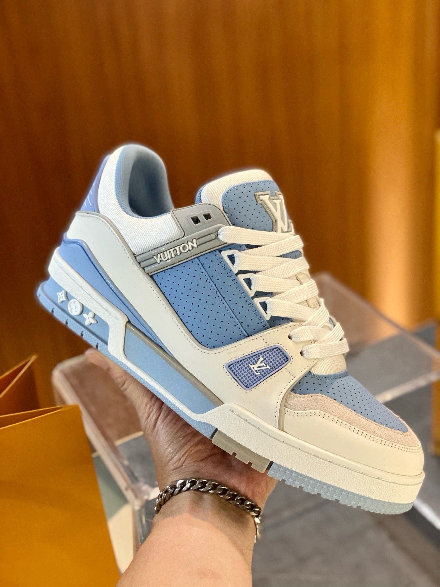 Blue and Pink Shoes