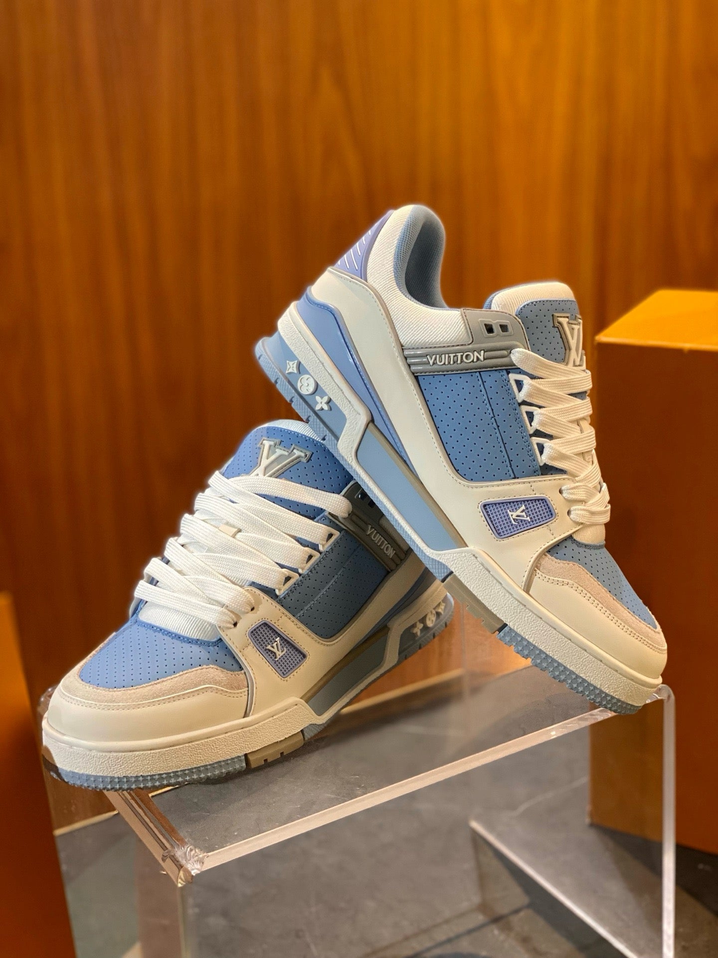 Blue and Pink Shoes