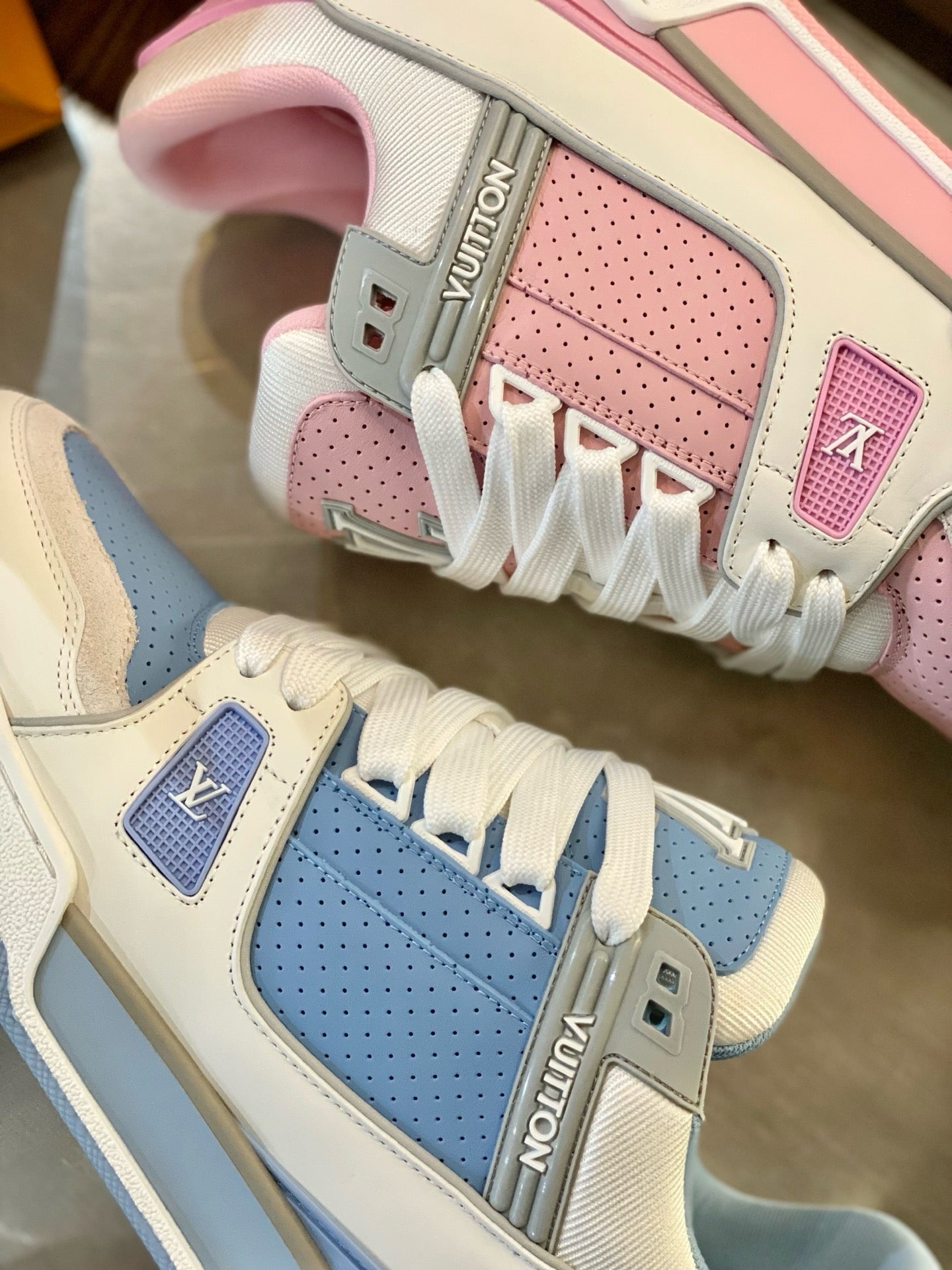 Blue and Pink Shoes