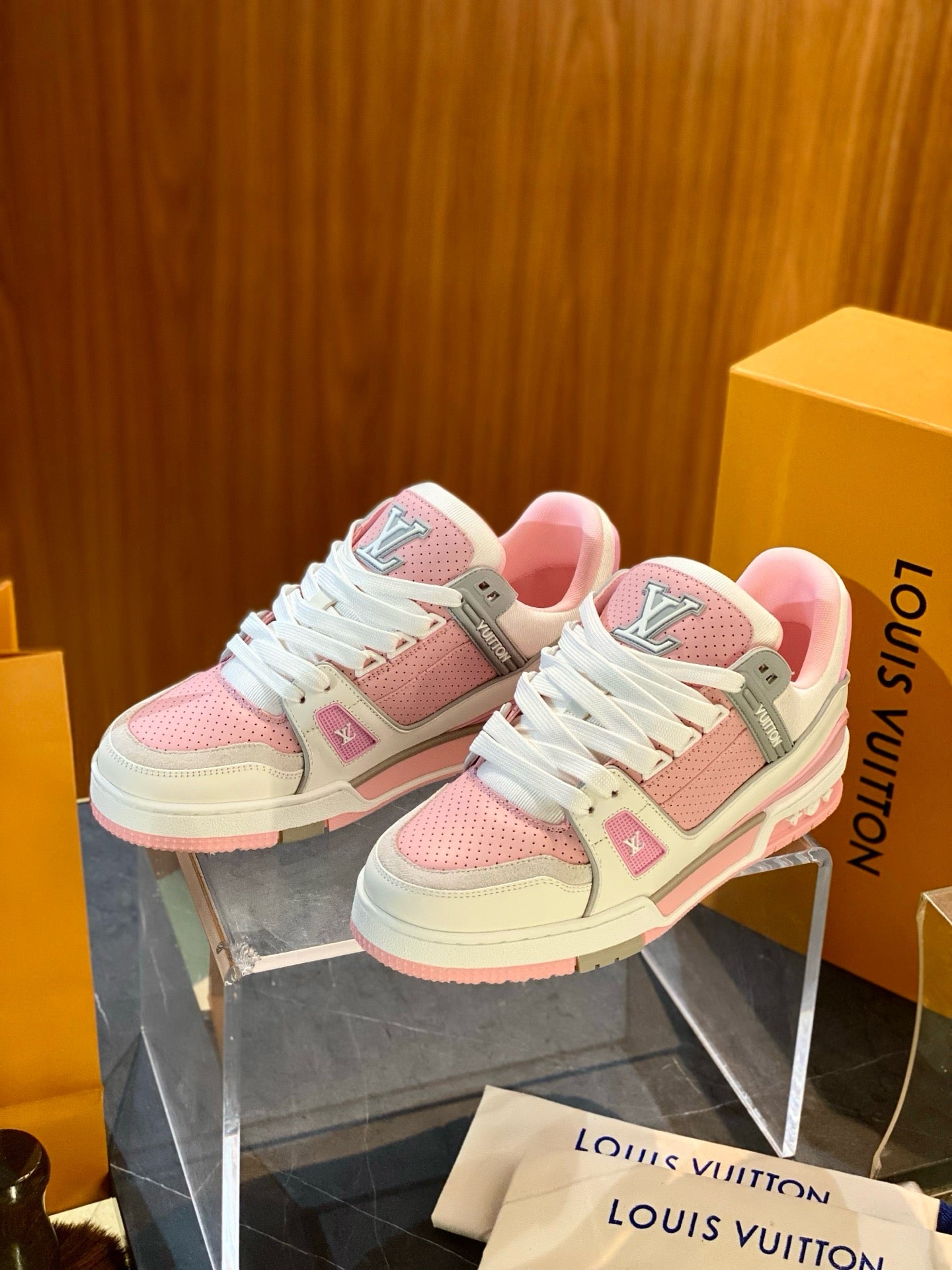 Blue and Pink Shoes