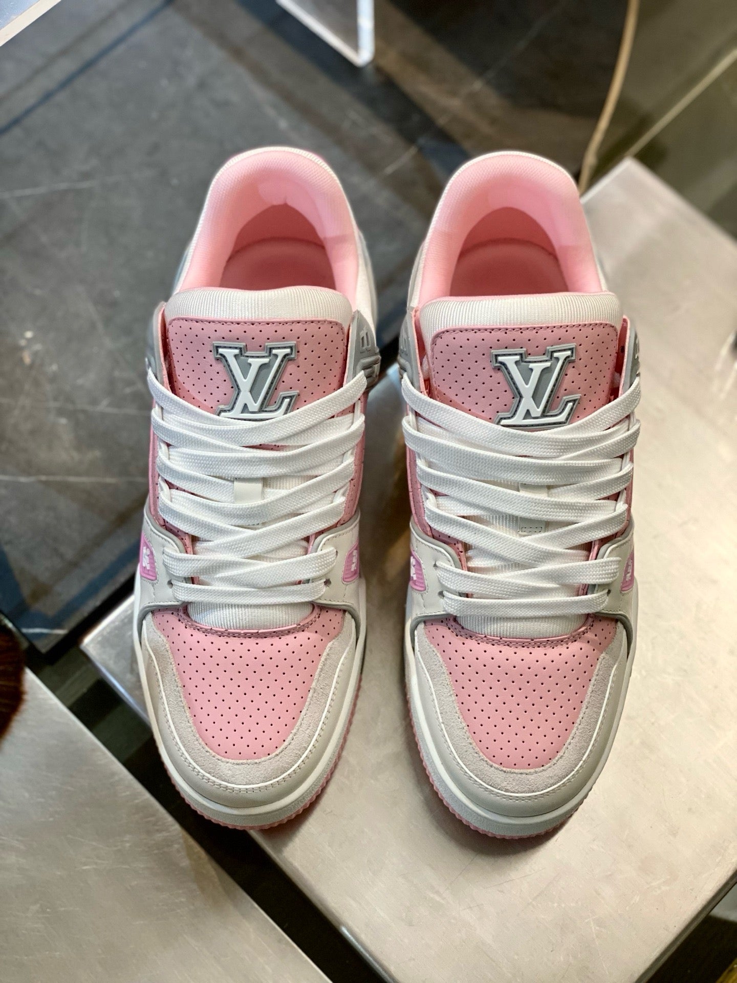 Blue and Pink Shoes
