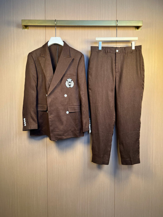 Brown Jacket and Pant Set