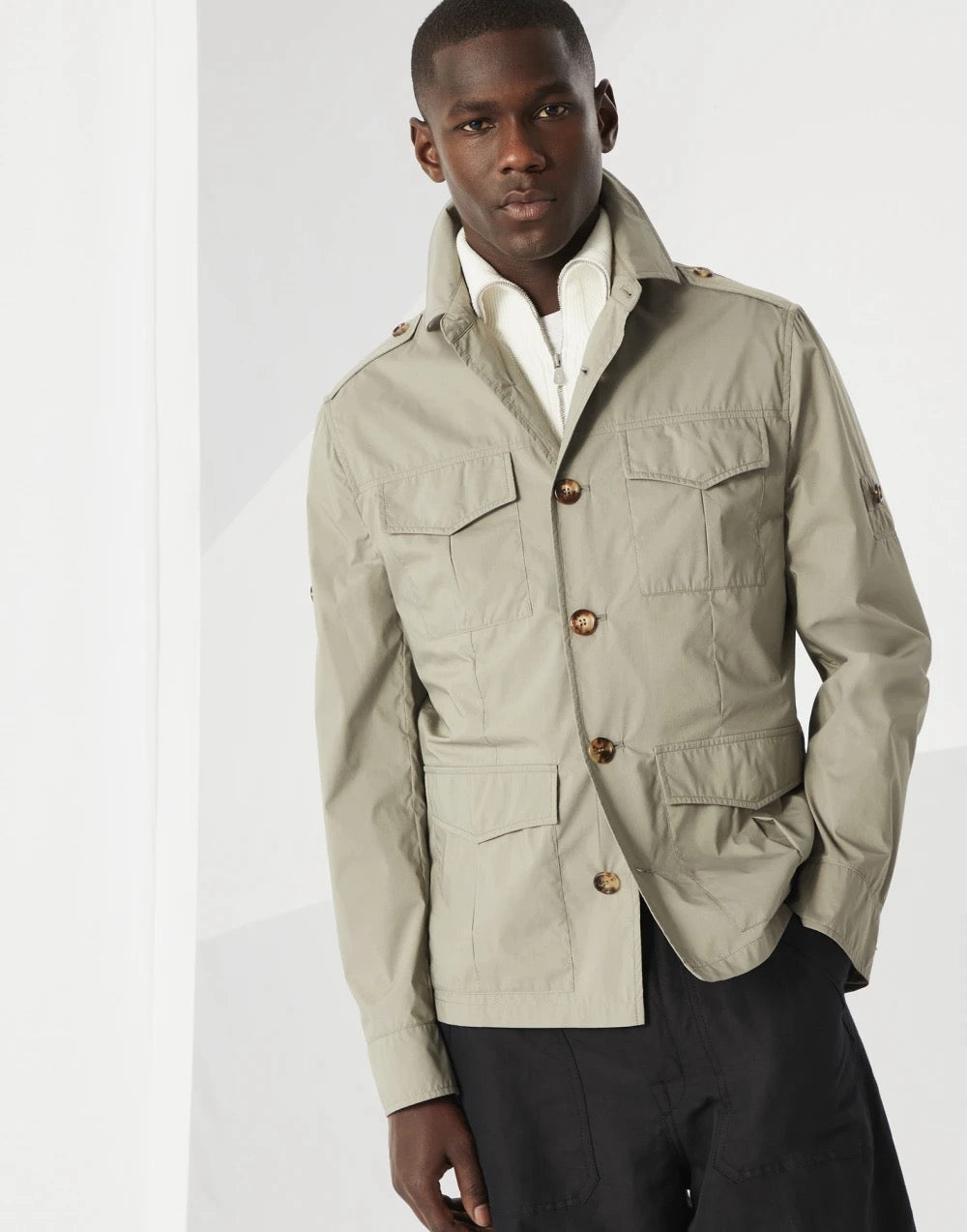 White and Green Jacket