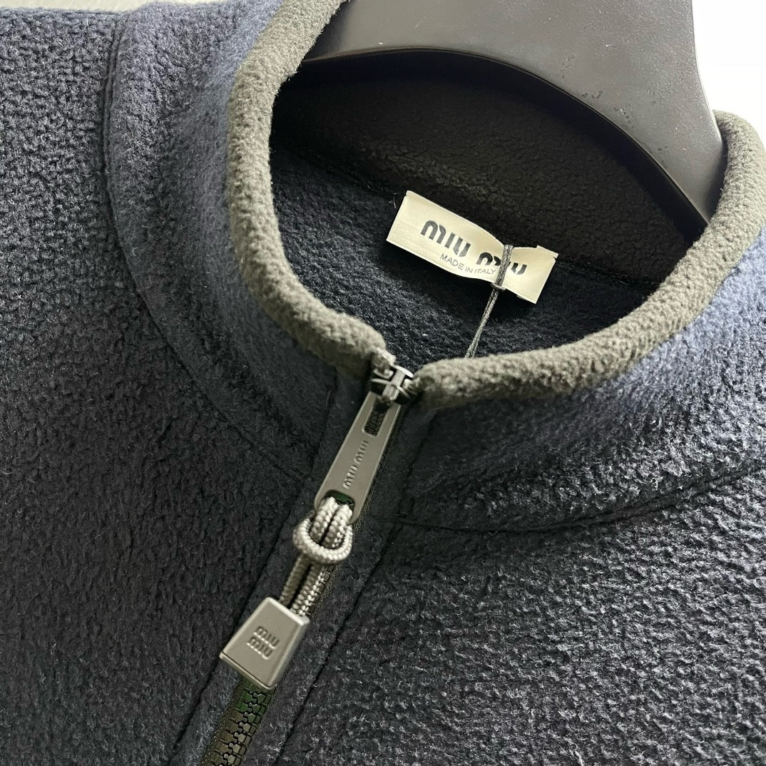 Brown and Dark Blue Jacket