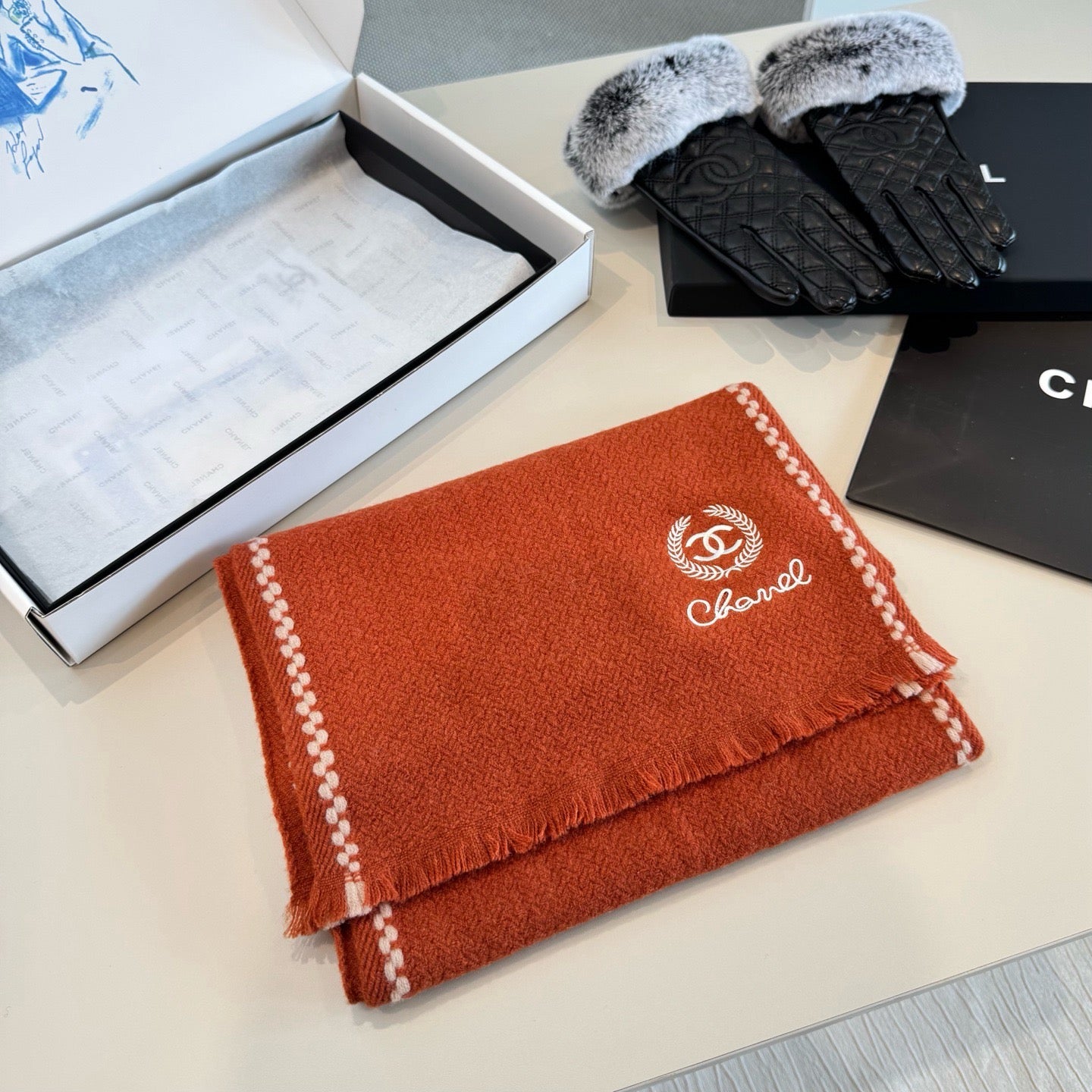 Black and Orange Scarf