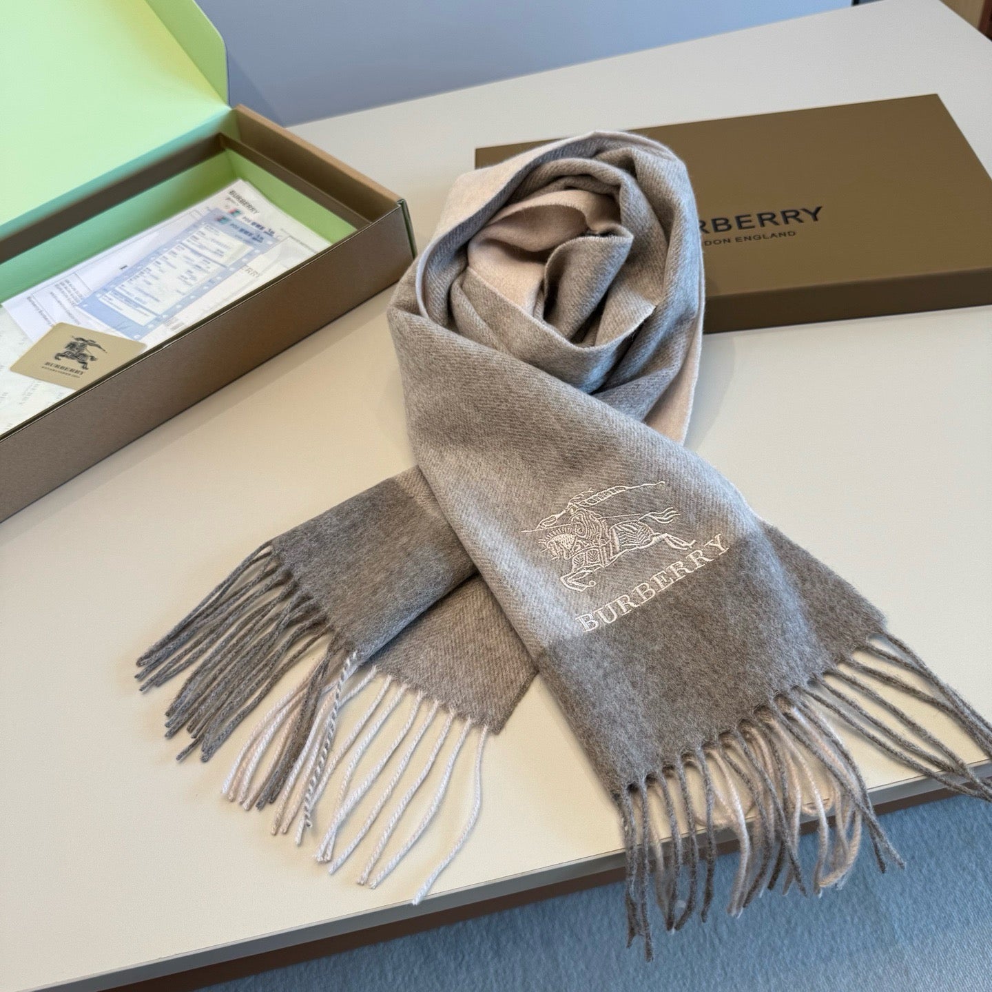 Brown and Blue Scarf