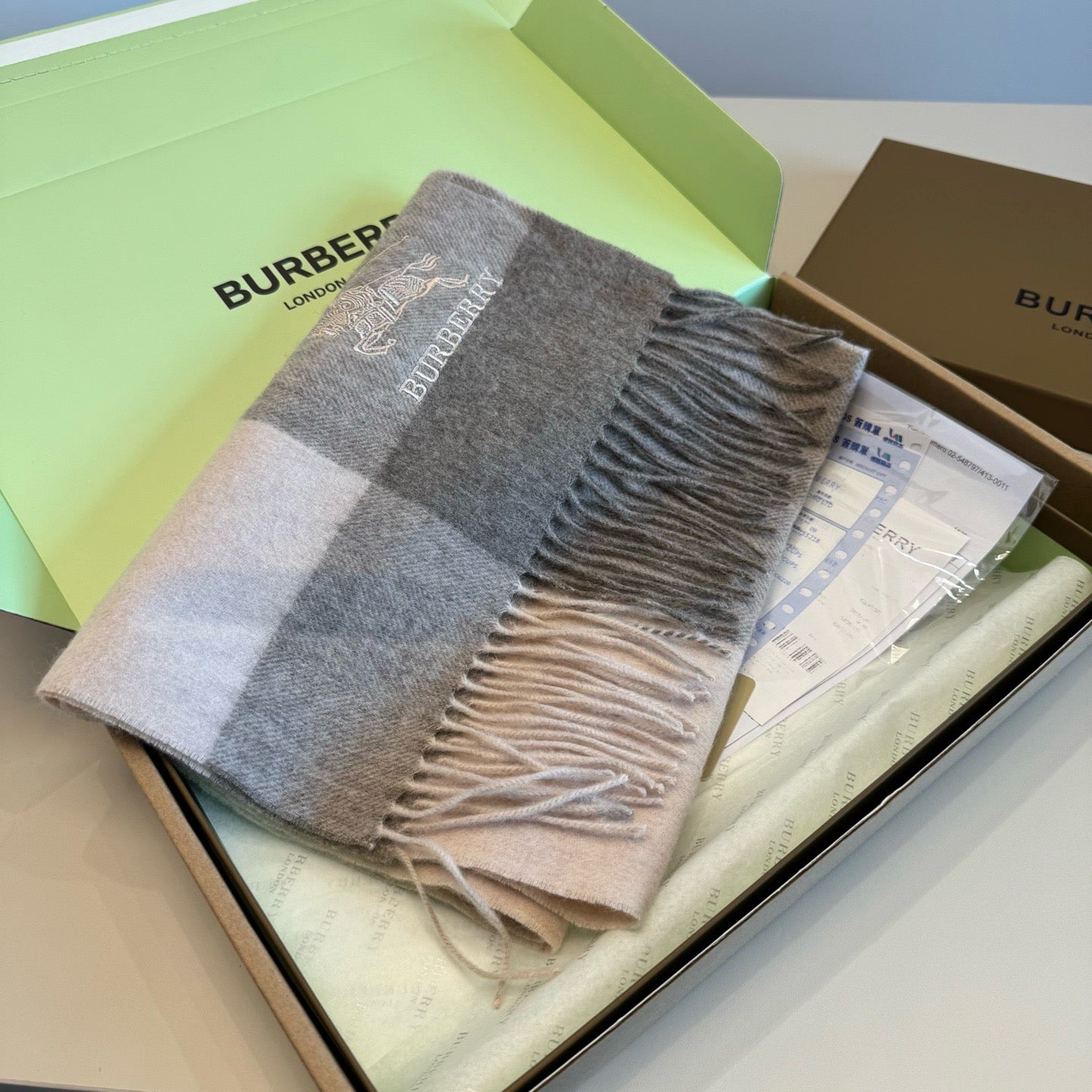 Brown and Blue Scarf