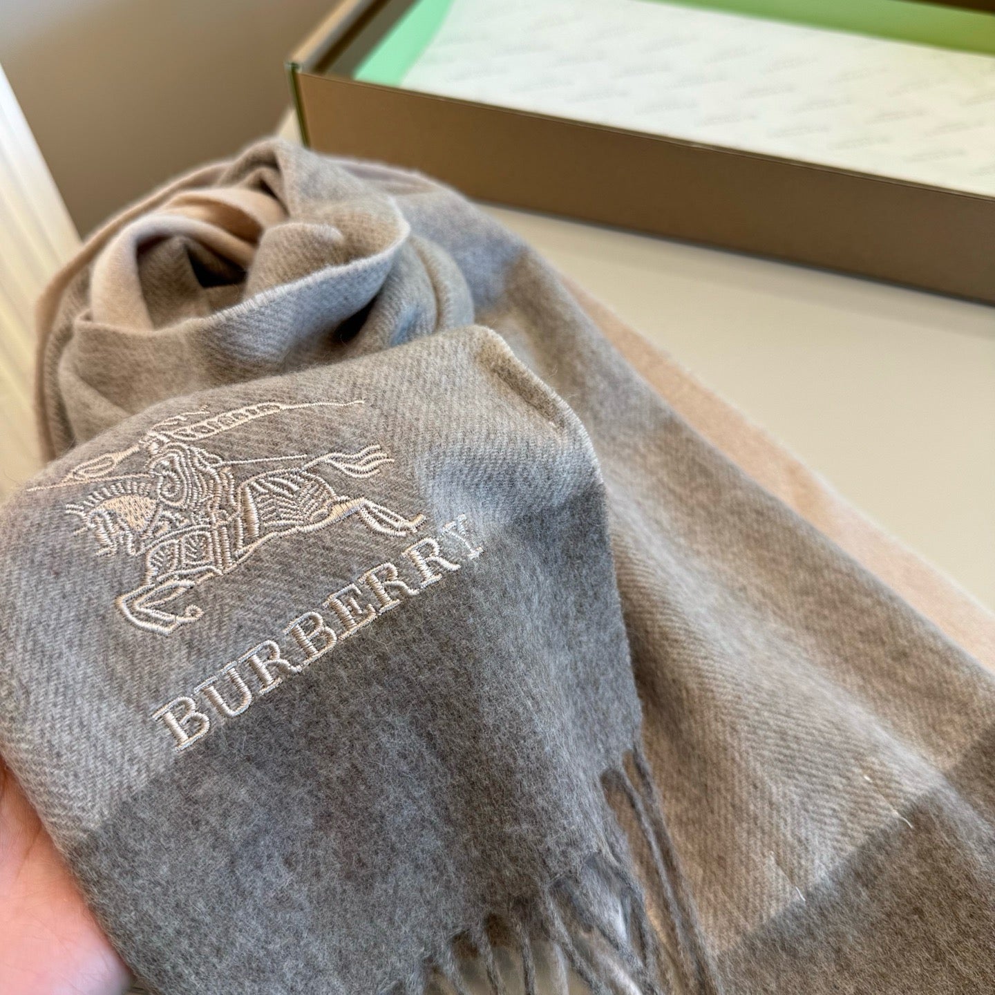 Brown and Blue Scarf