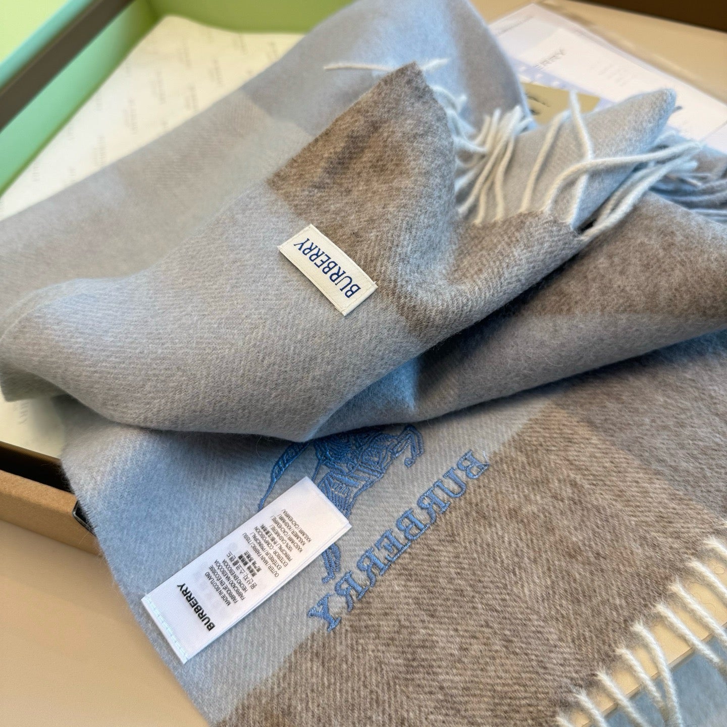 Brown and Blue Scarf