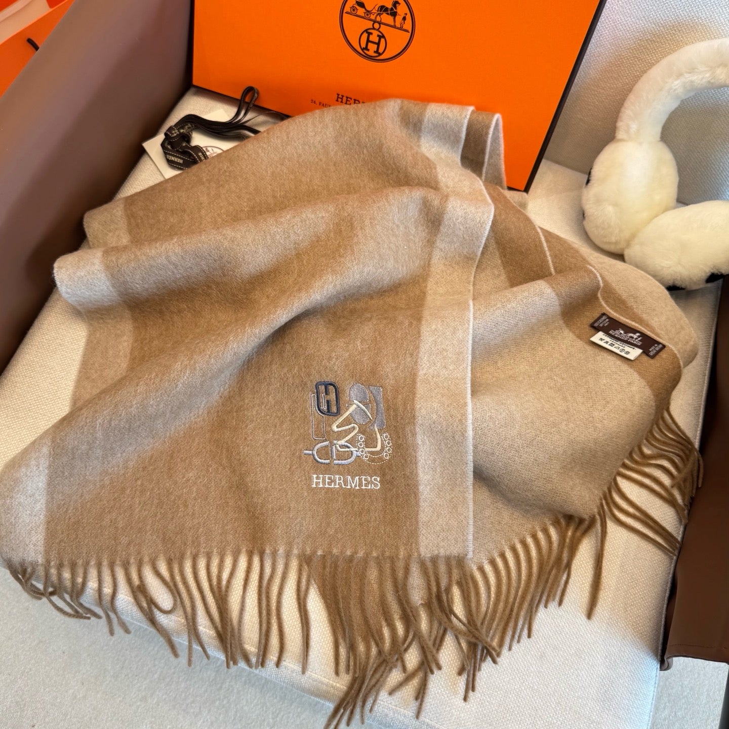 Brown and Rose Scarf