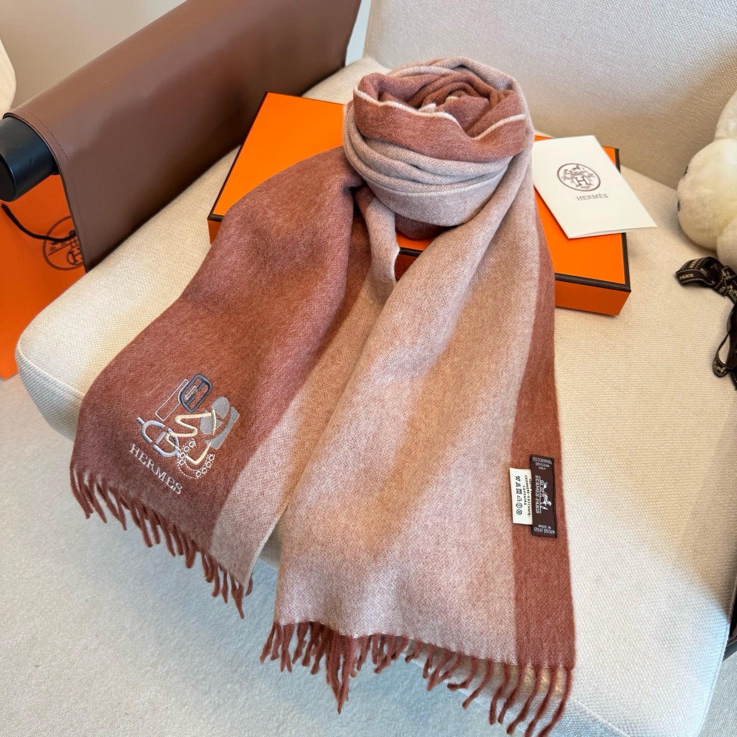 Brown and Rose Scarf